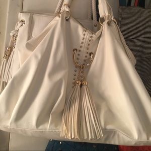 Bebe White Leather Handbag